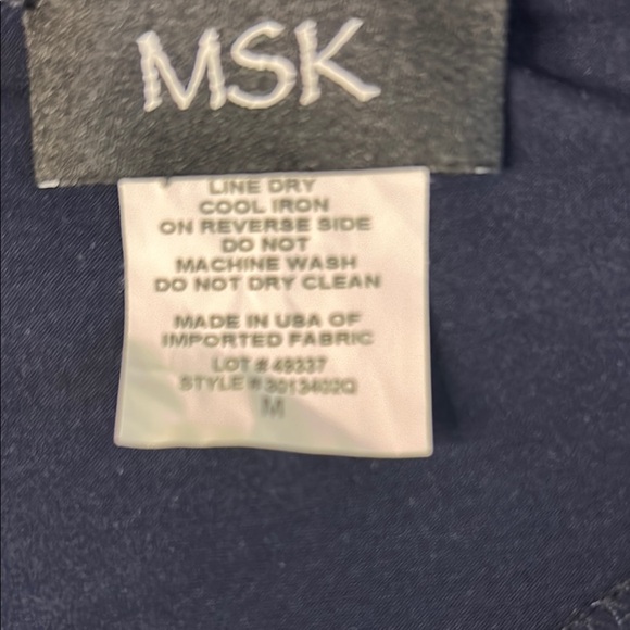 MSK Black Sheath Dress with Bishop Sleeves Sz M - Picture 8 of 10